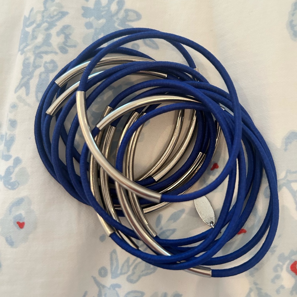 Blue and Silver Bangles